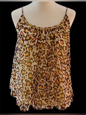 ANA sheer swingy leopard tank